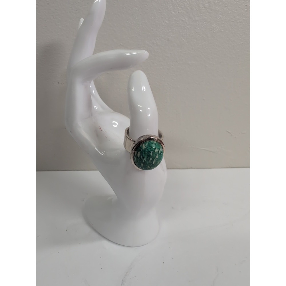 925 White Water Turquoise Southwestern Sterling Silver Ring 7.5